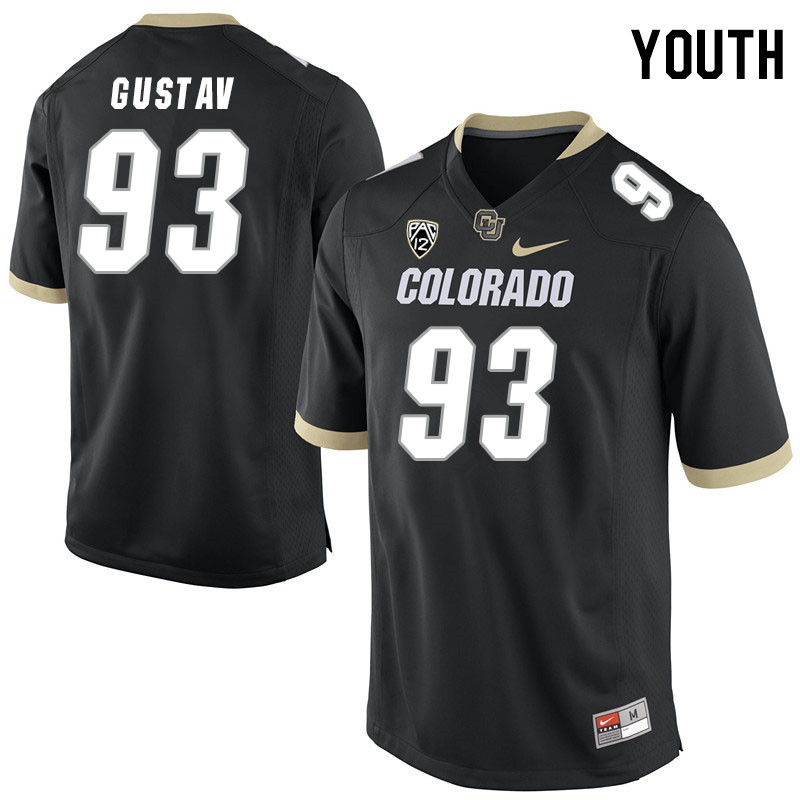Youth #93 Joshka Gustav Colorado Buffaloes College Football Jerseys Stitched Sale-Black